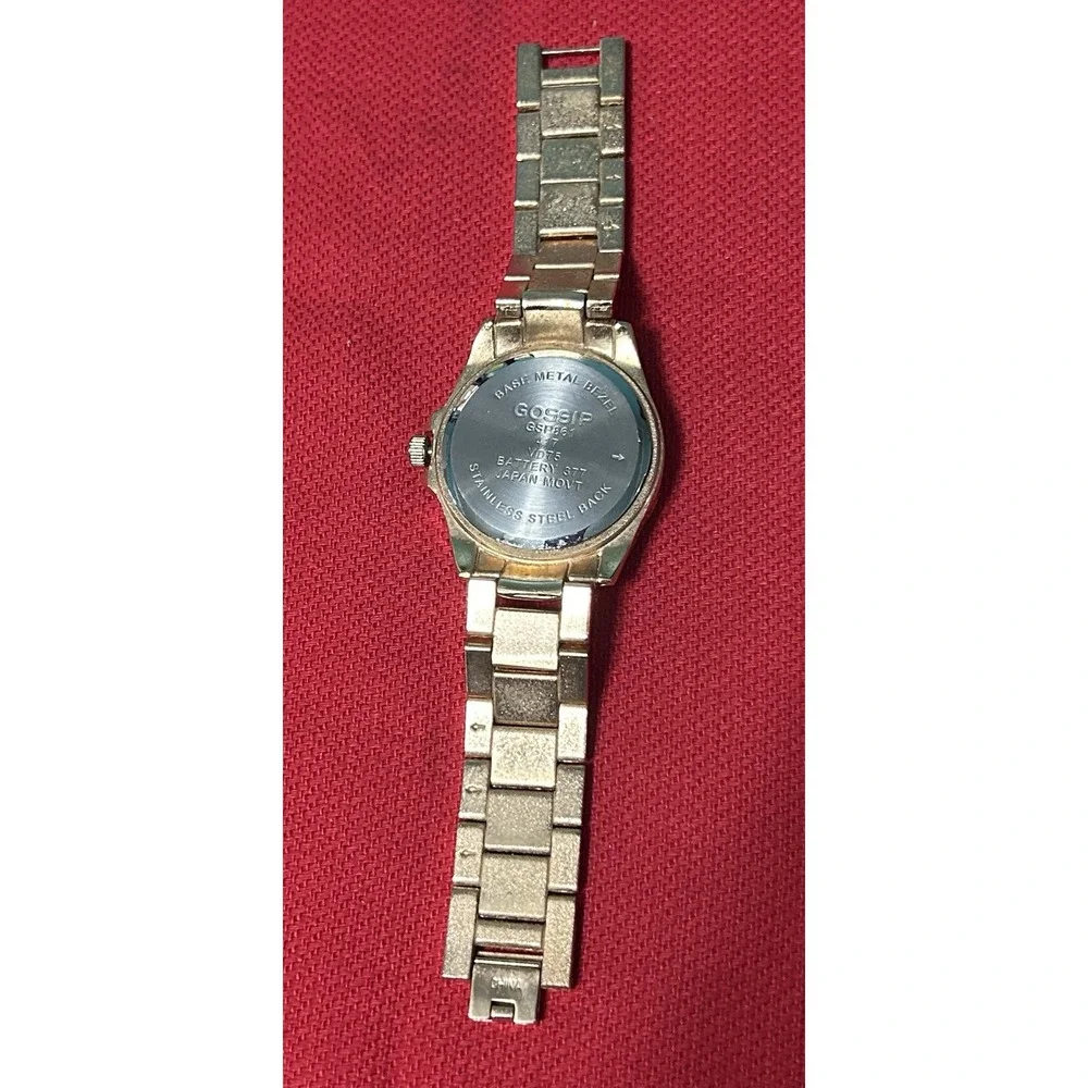 Gossip Day Date Crystal Accent Rose Gold Tone Watch New Battery